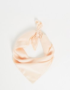 Пудрово-розовый атласный шарф для сна Kitsch-Бесцветный