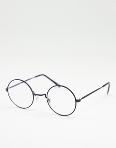 Круглые очки с прозрачными стеклами с черной оправой Jeepers Peepers-Черный