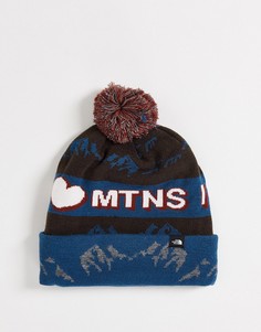 Коричневая шапка-бини The North Face Ski Tuke-Коричневый цвет