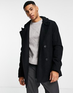 Двубортная куртка с воротником-стойкой French Connection-Черный цвет