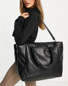 Черная сумка-тоут из искусственной кожи Miss Selfridge-Черный цвет