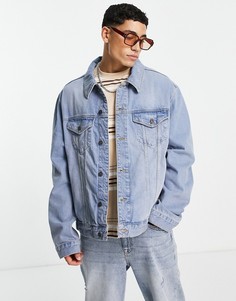 Классическая джинсовая куртка средне-выбеленного винтажного оттенка ASOS DESIGN-Голубой
