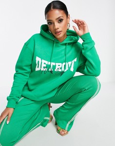 Зеленая худи в стиле oversized с логотипом Detroit Public Desire-Зеленый цвет