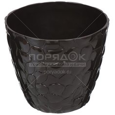 Горшок для цветов пластик, 4.8 л, 22х18.1 см, коричневый ротанг, Idea, Камни, М 3174