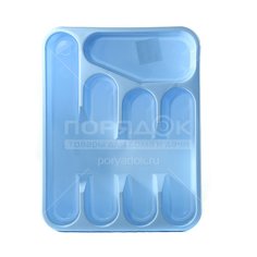 Лоток для столовых приборов Idea М 1140 голубой, 33.5x4.8x26 см