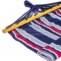 Гамак полотняный LG12 хлопковый, темно-синие полоски, 90х200/280 см