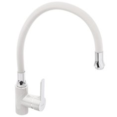 Смеситель для кухни, Frap, с картриджем, гибкий излив, белый, F4041