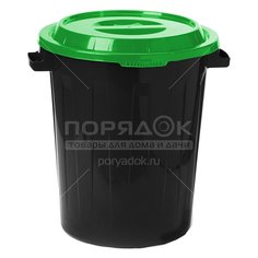 Бак для мусора пластиковый с крышкой Idea М2393 ярко-зеленый, 60 л