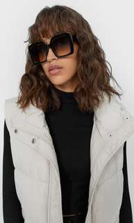 Stradivarius Солнцезащитные Очки С Хрустальными Линзами С Эффектом Деграде Черный 103