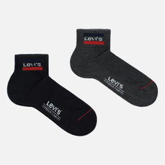 Комплект носков Levis 2-Pack Mid Cut Logo, цвет комбинированный, размер 43-46 EU