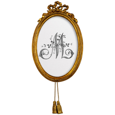 Картина «монограмма буквы m» в раме «жаклин» (object desire) белый 12x19x2 см.