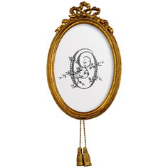 Картина «монограмма буквы o» в раме «жаклин» (object desire) белый 12x19x2 см.