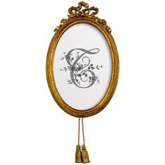 Картина «монограмма буквы t» в раме «жаклин» (object desire) белый 12x19x2 см.