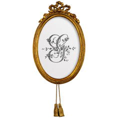 Картина «монограмма буквы g» в раме «жаклин» (object desire) белый 12x19x2 см.