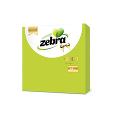 Салфетки бумажные Zebra 33х33 2слоя зеленые 45шт Зебра