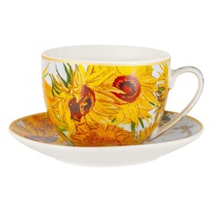 Чашка с блюдцем Carmani 0,26 л Подсолнухи