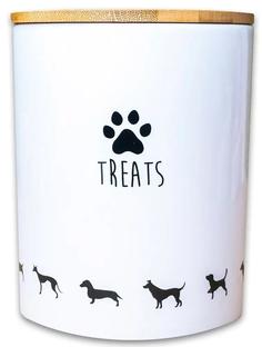 Бокс керамический КерамикАрт &quot;TREATS&quot; для хранения корма, 1300мл
