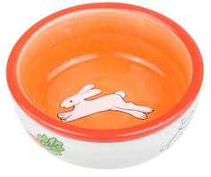 Миска КерамикАрт &quot;Кролик&quot; для грызунов, 140мл, оранжевая