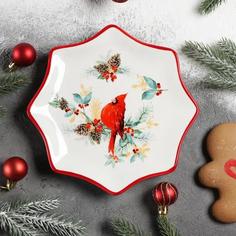 Блюдо сервировочное Доляна «Красный кардинал», 20х2,3см