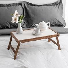 Столик для завтрака Доброе дерево &quot;Ренессанс&quot;, 50х30см, массив ясеня, цвет темный орех