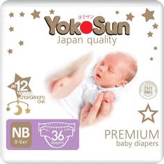 Подгузники YokoSun Premium NB (0-5кг), 36шт.