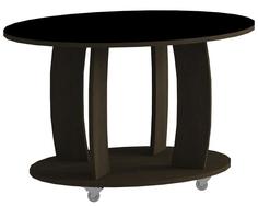 Стол журнальный LS 738, Венге, стекло черное Leset