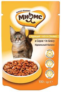 Влажный корм Мнямс &quot;Идеальный баланс&quot; для взрослых кошек, с курицей в соусе, 100гр