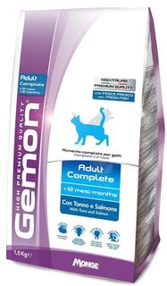 Сухой корм Gemon Cat для взрослых кошек, с тунцом и лососем, 1,5кг