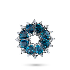 Подвеска из белого золота с бриллиантами и топазами э0943пд11210354 ЭПЛ Даймонд