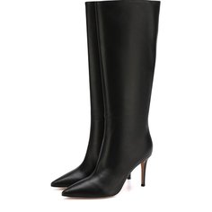 Кожаные сапоги Suzan 85 на шпильке Gianvito Rossi