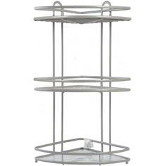 Полка для ванной комнаты Termo SWR-1003 трёхъярусная угловая металл цвет серый Swensa