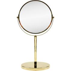 Зеркало настольное двустороннее Ø17 см цвет золотой Swensa