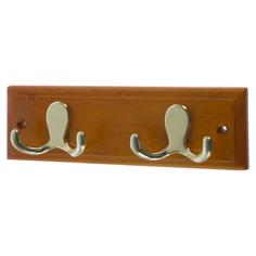 Вешалка настенная для одежды 2/2 крючка 22х7х4 см цвет темная сосна Larvij