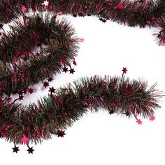 Гирлянда зелёная с золотисто-красными звёздами Царь Елка