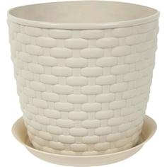 Кашпо Idea Ротанг ø13.5 h12 см v1 л пластик белый