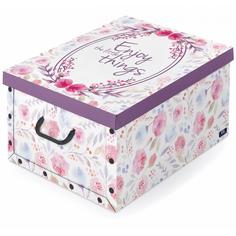 Коробка с ручками Domo Pak Цветы, 39х50x24 см, картон