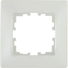 Рамка для розеток и выключателей Lexman Виктория сферическая 1 пост цвет жемчужно-белый матовый