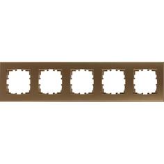 Рамка для розеток и выключателей Lexman Виктория плоская 5 постов цвет бронза