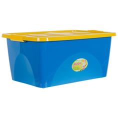 Ящик для игрушек на колесах 600x400x280 мм, 44 л, цвет синий/жёлтый Martika
