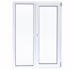 Окно ПВХ двустворчатое 120х100 см глухое/поворотно-откидное правое двухкамерное Deceuninck