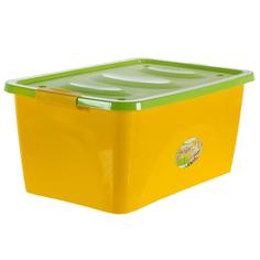 Ящик для игрушек на колесах 600x400x280 мм, 44 л цвет жёлто-салатовый Martika