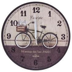 Часы настенные "велосипед" диаметр 28.5 см Troykatime