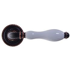 Ручка дверная на розетке Silvia CL1/HD WP/ABL-18, цвет темная медь/белый фарфор Armadillo