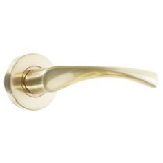 Ручки дверные на розетке ASS-S6336 алюминий никелированное покрытие цвет матовое золото Edson