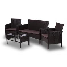 Набор садовой мебели Кения полиротанг коричневый: стол, диван и 2 кресла Greengard