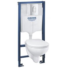 Комплект инсталляция Solido 2 39418000 с унитазом безободковым и кнопкой Grohe