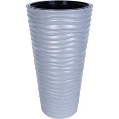 Кашпо Idea Дюна ø34 h63 см v42 л пластик серый