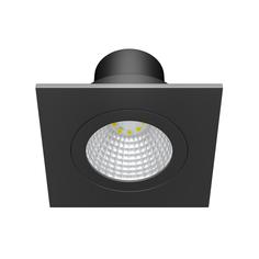 Светильник точечный встраиваемый квадратный Dennis 82 мм, 3.85 м², тёплый белый свет, цвет чёрный Inspire
