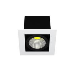 Светильник точечный встраиваемый Elon 90 мм, 2.75 м², тёплый белый свет, цвет белый/чёрный Inspire