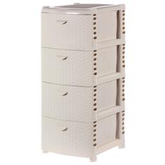 Комод «Ротанг» 4 ящика 40.5х50.5 см цвет белый